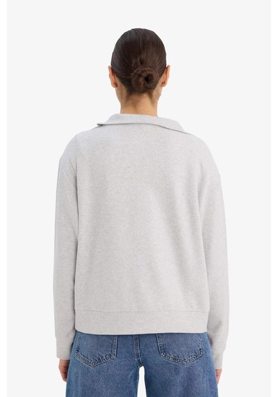 Defacto Regular Fit Yarım Fermuarlı Baskılı Sweatshirt G6692ax25wngr93 Gri-gr93 Defacto Regular Fit Yarım Fermuarlı Baskılı Sweatshirt G6692ax25wngr93 Gri-gr93