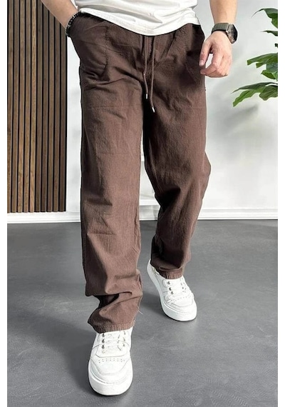 Edwox Erkek Baggy Kalıp Pantolon Kahverengi Edw130 Kiremit