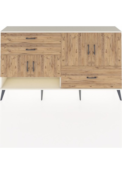 Arges Konsol 3 Raflı 3 Çekmeceli 4 Kapaklı 176x30x99 Aytaşı-çam Aytaşı-çam