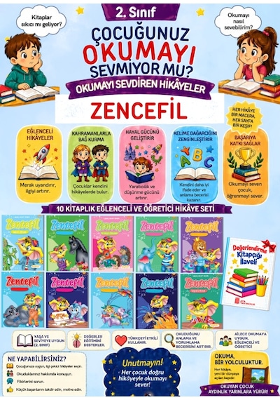 2.sınıflar İçin Okumayı Sevdiren Hikaye Seti 10'lu Maskot Çocuk