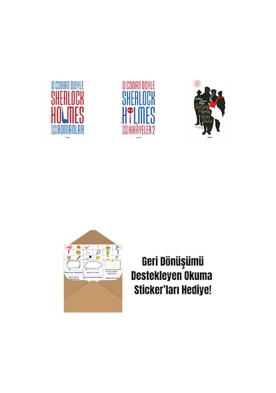 Sherlock Holmes - Bütün Romanlar Ciltli + Sherlock Holmes - Bütün Hikayeler 2 Ciltli + Sherlock Holmes - Korku Vadisi + Okuma Sticker'ları