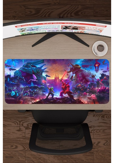Doom Kaymaz Dikişli Kauçuk Oyuncu Mousepad V3 - 70x30 Xl Gaming Mouse Pad Fare Altlığı