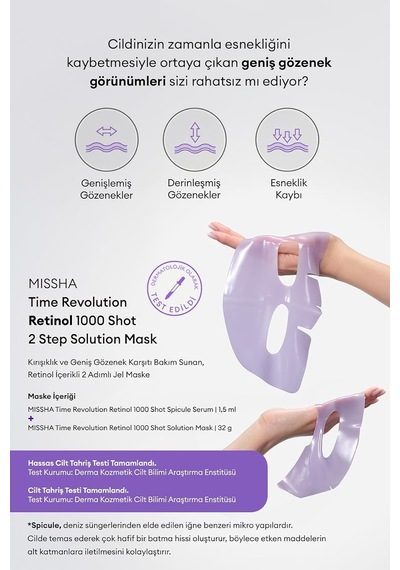 Retinol İçerikli 2 Adımlı Jel Maske Time Revolution Retinol 1000 Shot 2 Step Solution Mask, 8420