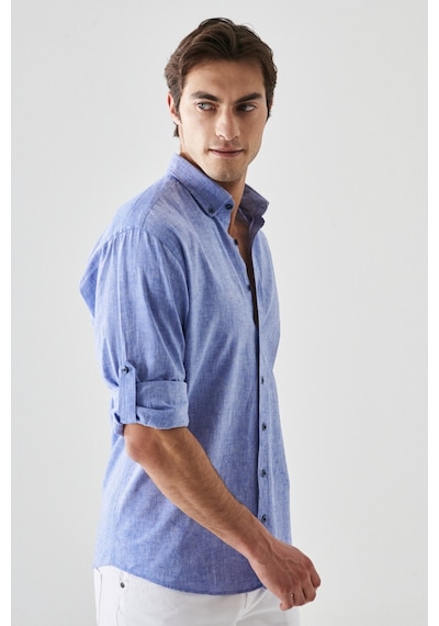 AC&Co / Altınyıldız Classics Erkek Saks Mavi Comfort Fit Rahat Kesim Düğmeli Yaka Casual Keten Gömlek 4A2022200085SKSXL Saks AC&Co / Altınyıldız Classics Erkek Saks Mavi Comfort Fit Rahat Kesim Düğmeli Yaka Casual Keten Gömlek 4A2022200085SKSXL Saks