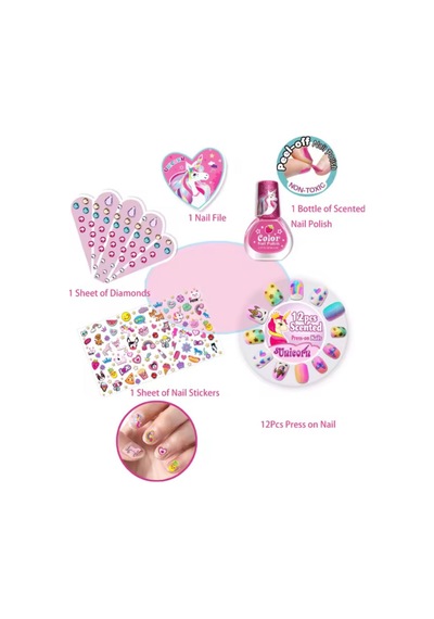Tokidas Pet Nail Art Playing - Unicorn Ve Evcil Hayvan Temalı Baskılı Çocuk Takma Tırnak Sanatı