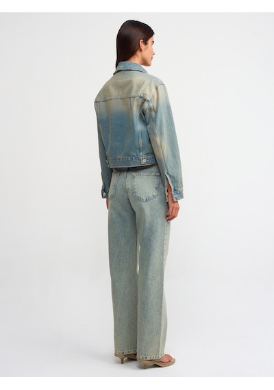 Dilvin Tint Yıkama Orta Boy Denim Mont Tint Mavi