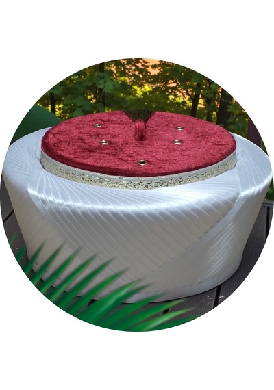 Fabrikam06 Saten Sultan Çapraz Sarık Bordo Sarık İmam Veya Cami Sarığı Özel Elyapımı Sarık 52 Cm S117 Açık Krem