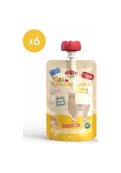 6'lı Banana Lama Organik Karışık Meyve Püresi 110 Gr