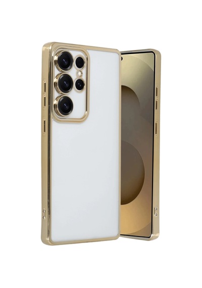 Newface - 49 - Samsung Galaxy Uyumlu S25 Ultra Kılıf Razer Lensli Silikon - Csmo-tex - - Gold