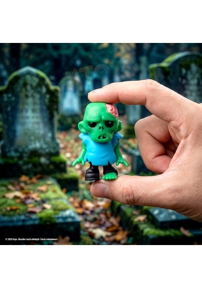Zombi Figürü Anahtarlık, Hediyelik Halloween Çanta Aksesuarı Ve Hareketli Oyuncak Brain Chunk Açık Mavi