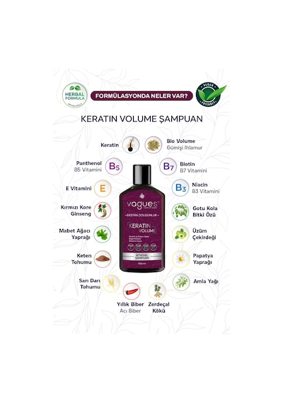 Keratin Volume Ekstra Dolgun Hacimli Saçlar, Dökülme Karşıtı Hızlı Uzama Etkili Bitkisel Şampuan Tüm Saç Tipleri Keratin Volume Ekstra Dolgun Hacimli Saçlar, Dökülme Karşıtı Hızlı Uzama Etkili Bitkisel Şampuan Tüm Saç Tipleri
