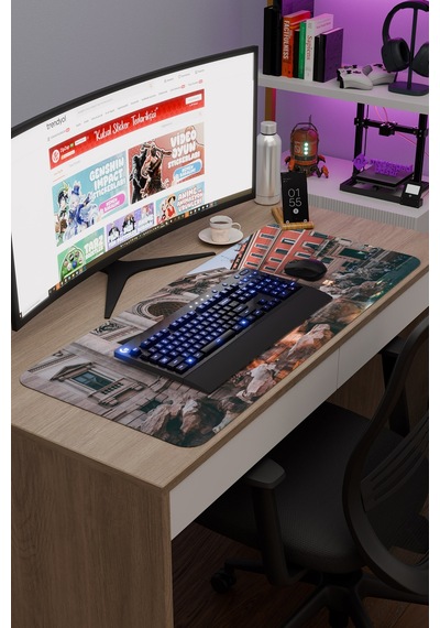 Roma İtalya V2 90x40 Xxl Gaming Kauçuk Kaymaz Taban Mouse Pad Fare Altlığı