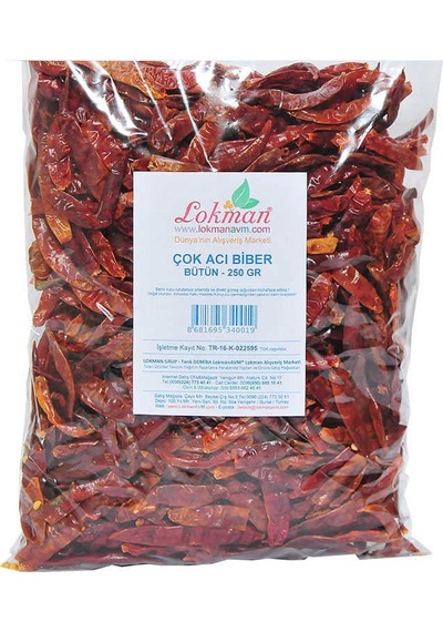 Çok Acı Biber Zehir Acı Bütün Biber 250 Gr Paket - Elm-01-331998