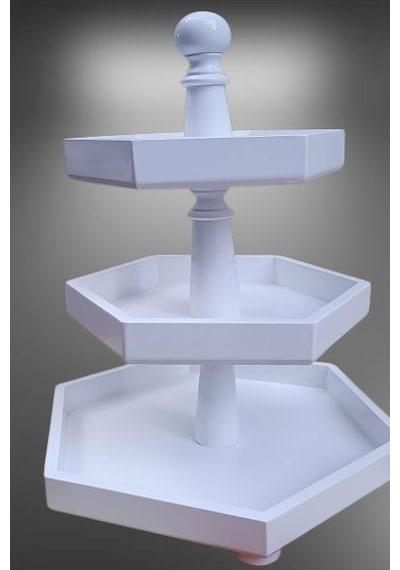 Hobi Adn Dekoratif Sunumluk Kuruyemişlik Ahşap Mdf Parlak Beyaz Model El Yapım