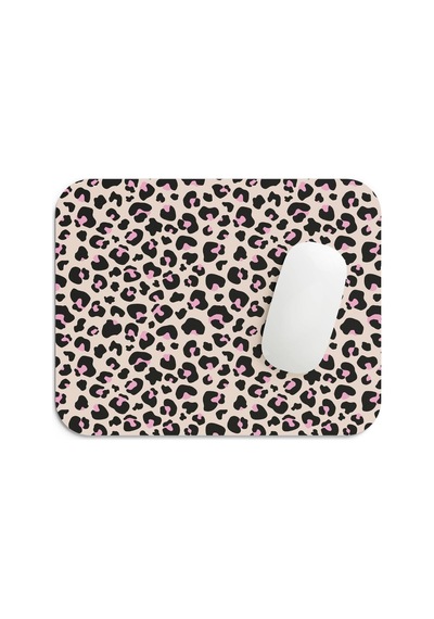 Pembe Leopar Desenli - Dikdörtgen Mouse Pad, 17,5 Cm X 21,50 Cm