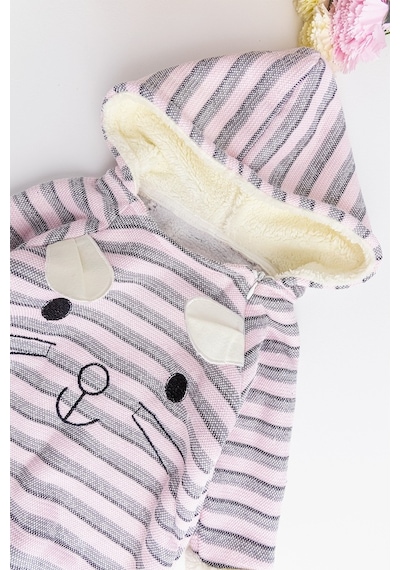 Babymod Tavşan Figürlü Kapüşonlu Içi Peluş Kız Bebek Tulum