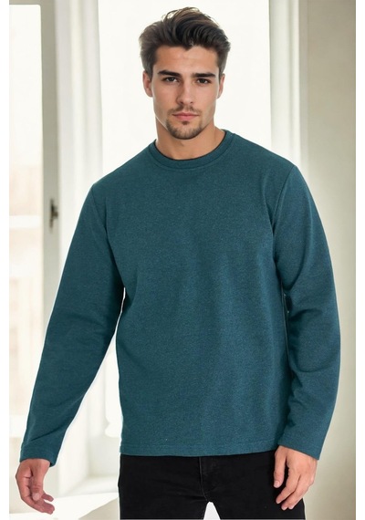 40222 Dewberry Double Crew Neck Mens Sweatshirt-petrol PETROL