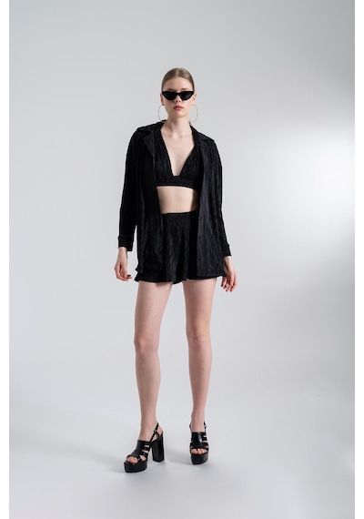 Holly Lolly Oversize Düğme Kapamalı Comfy Oversize Gömlek Siyah