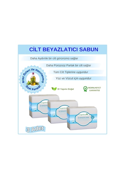 Organicsun Doğal Cilt Beyazlatıcı Sabun 3 x 140 G