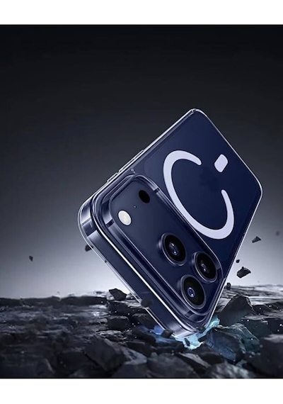 Apple iPhone 17 Pro Uyumlu Magsafe Destekli Darbeye Dayanıklı Şeffaf Kılıf