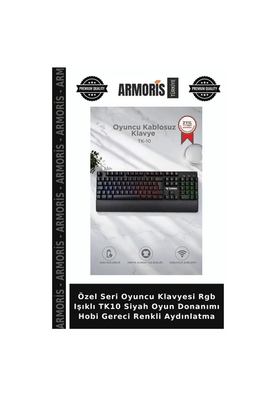 Özel Seri Oyuncu Klavyesi Rgb Işıklı Tk10 Siyah Oyun Donanımı Hobi Gereci Renkli Aydınlatma