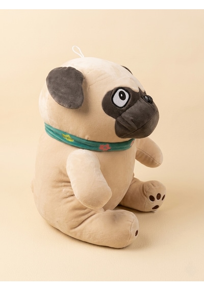 Peluş Oturan Köpek 45 Cm Bej - Kahverengi