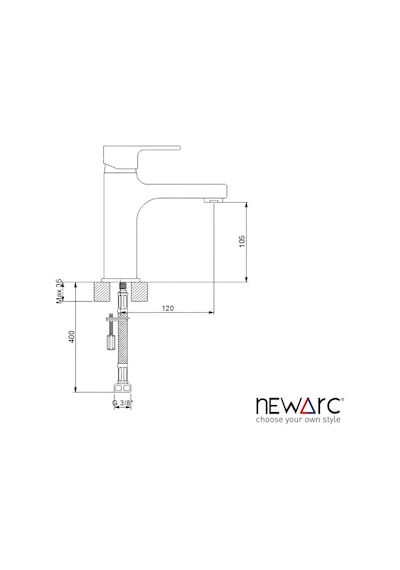 Newarc Drop 241521 Krom Lavabo Bataryası