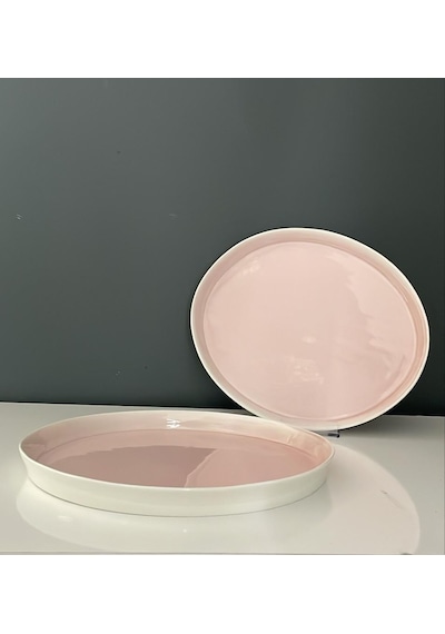 Tantitoni Space Pembe Porselen 2 Li Servis Tabağı Seti 28 Cm Pembe