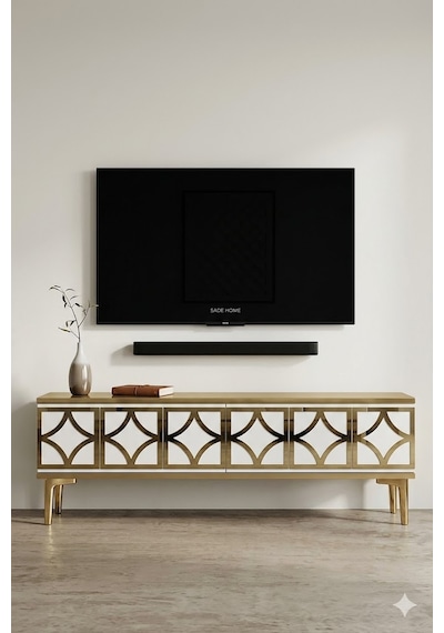 Tsa1237dbg Lem Tv Sehpası Safirmeşe-beyaz-gold 120cm