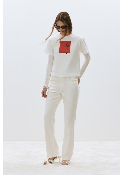 Suud Collection Ekru Darling Basic Tişört