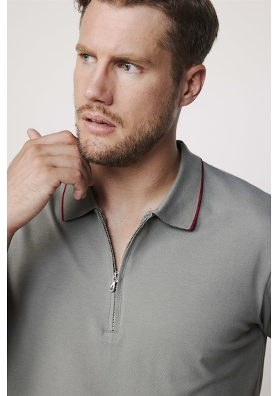 Tudors Erkek Polo Yaka Slim Fit Pamuk Fermuarlı Pike Gri Tişört-27687-Gri Tudors Erkek Polo Yaka Slim Fit Pamuk Fermuarlı Pike Gri Tişört-27687-Gri