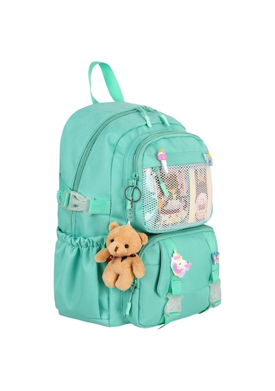 Waddell Kawaii Kore Tarzı Aksesuarlı İlkokul Sırt Ve Beslenme Çantası Su Yeşili 25001 Yeşil