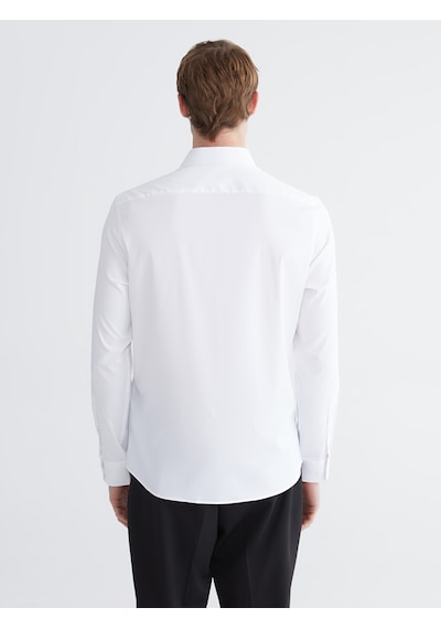 Lcw Busıness Beyaz Slim Fit Armürlü Erkek Basic Gömlek