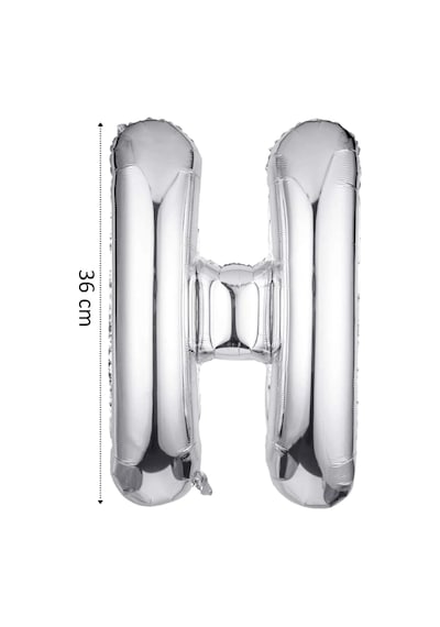 Folyo Balon H Harfi Helyum Balon 36 Cm Gümüş Renk - H Harf Balon - Harf Folyo Balon Silver Ballon Çok Renkli