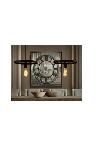 Mylights Retro Sıralı Ikili Avize Kafes Avize En 60 Cm