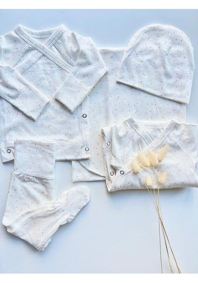 Key Kıds Pembe Kırçıllı Organik Modal Hastane Çıkışı Seti Newborn Çok Renkli