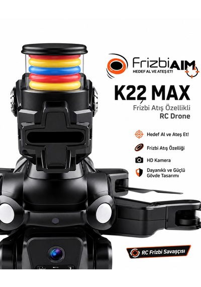 K22 Shoot Frizbi Fırlatma Özellikli Fırçasız Motorlu Rc Drone Hava Fotoğrafçılık Dron Katlanabilir Akıllı Sensör Kumandalı Wifi Fpc Vanlı Görüntü Elektirikli Kamera