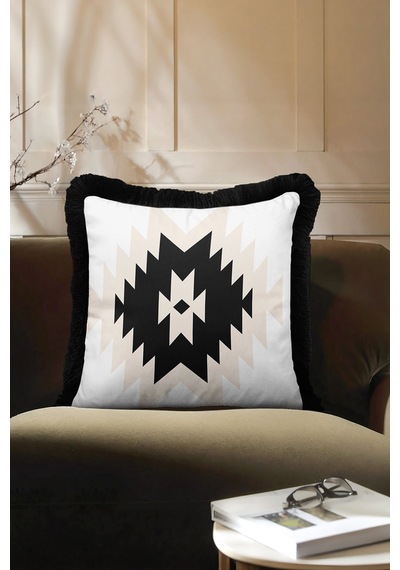 Etnik Geometrik Saçaklı Yastık Kılıfı - Bohem Siyah Krem Modern Püsküllü Kırlent Kılıfı Dumanlı Fırtına Mavisi Etnik Geometrik Saçaklı Yastık Kılıfı - Bohem Siyah Krem Modern Püsküllü Kırlent Kılıfı Dumanlı Fırtına Mavisi