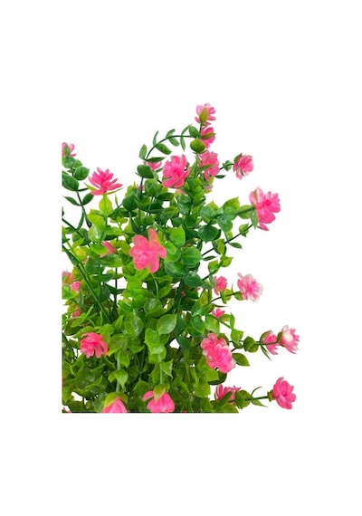 Yapay Çiçek Siyah Saksıda Pembe Mineli Şimşir Ağacı 55cm