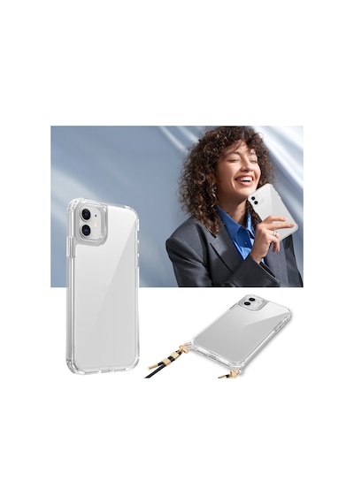 Nourthkiingdom Apple Uyumlu iPhone 11 Kılıf Airbagli Takılabilir Askı Aparatlı Nrtk Snap Silikon Kapak - Şeffaf Şeffaf