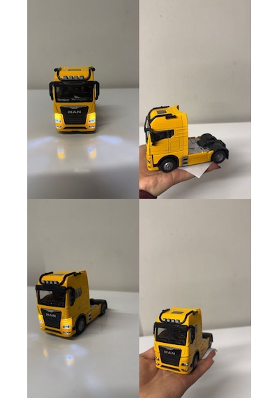Man Oyuncak Tır Taşıyıcı Man Kupa Model Diecast 12cm Maket Koleksiyon Sarı