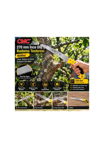 Cmc 270 Mm İnce Diş Budama Testeresi Kılıfsız