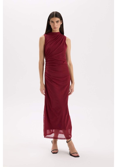 DeFacto Bodycon Vücudu Saran Yarım Balıkçı Yaka Basic Düz Tül Kolsuz Maxi Elbise C3519AX24AUBR248 Bordo DeFacto Bodycon Vücudu Saran Yarım Balıkçı Yaka Basic Düz Tül Kolsuz Maxi Elbise C3519AX24AUBR248 Bordo