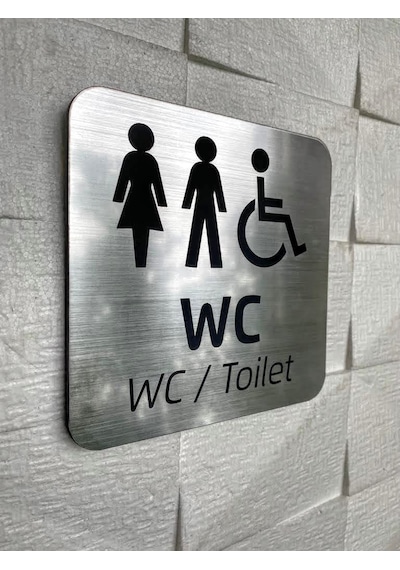 Metallice Silver Seri Wc Yönlendirme Tabelası