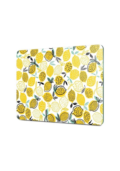 Tr Cam Kesme Tahtası Ve Sunumluk Limon Desenli 30x40 Cm Diğer