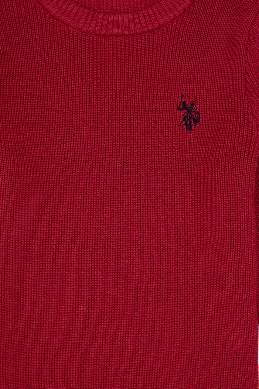 U.S. Polo Assn. Kız Çocuk Koyu Frambuaz Bisiklet Yaka Basic Kazak 50316842-VR104