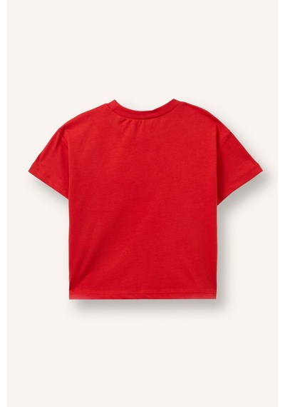 Defacto Regular Fit Bisiklet Yaka Baskılı Kısa Kollu Tişört Erkek Bebek I6234a526hsrd172 Kırmızı-rd172