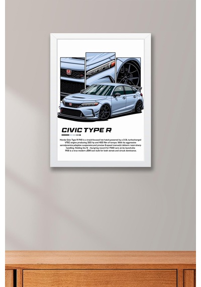Civic Type R Çerçeveli Tablo - Honda Car Poster