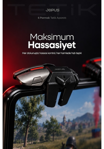 Mekanik 6 Parmak Pubg Mobile Tetik Ateş Nişan Tuşu Telefon Mobil Oyun Cod Oyuncu Aparatı Düğme Butonu