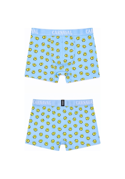 Carnaval Socks Katil Civciv Desenli Erkek Boxer Pamuklu Likralı Parlak Lastikli Kutulu Açık Mavi Çoklu